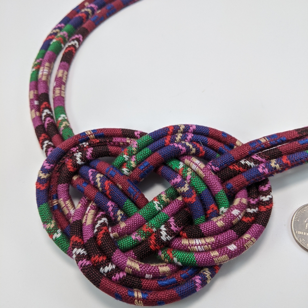 Ethnic Statementent Necklace Mayan Fabric - Picture 6 of 8